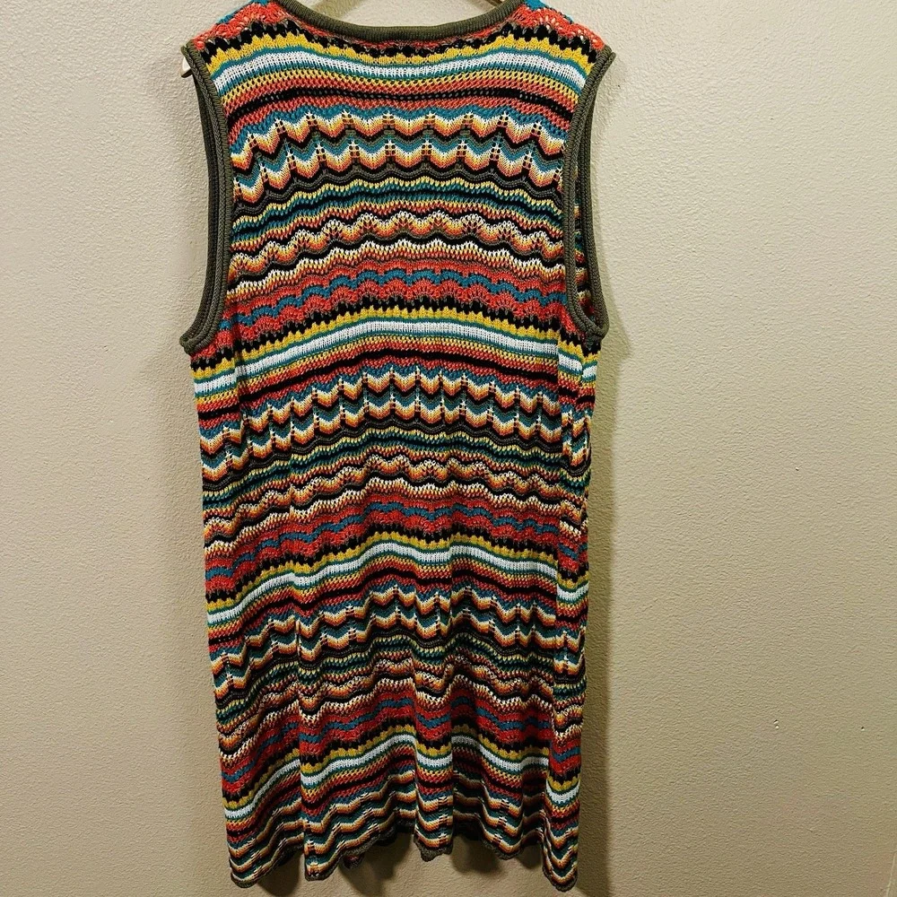 C EST 1946‎ Open Knit Long Sweater Vest Boho Artsy Cottagecore Plus Size 22/ 24